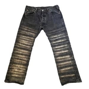 Denim black jeans with front stripes